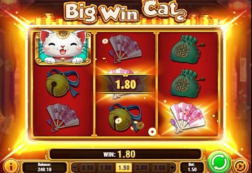 Призовая комбинация на линии в игровом автомате Big Win Cat