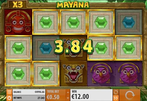Призовая комбинация на линии в игровом автомате Mayana