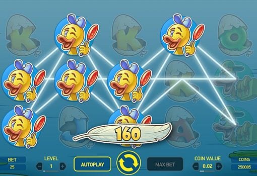 Призовая комбинация символов в игровом автомате Scruffy Duck